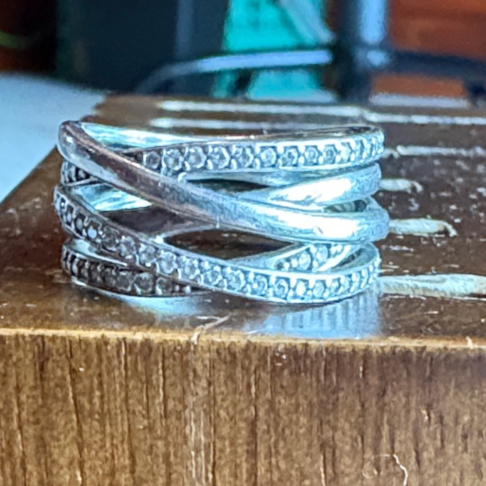 Pandora Silver Twisted Band Ring